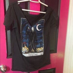 Black Ghost Face Graphic Tee